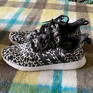 adidas Leopard Print Runners in Black & White
